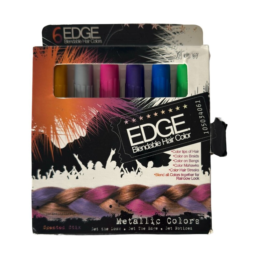 EDGE Metallic Blendable Hair Chalk  – 6 Colors – Temporary Hair Art